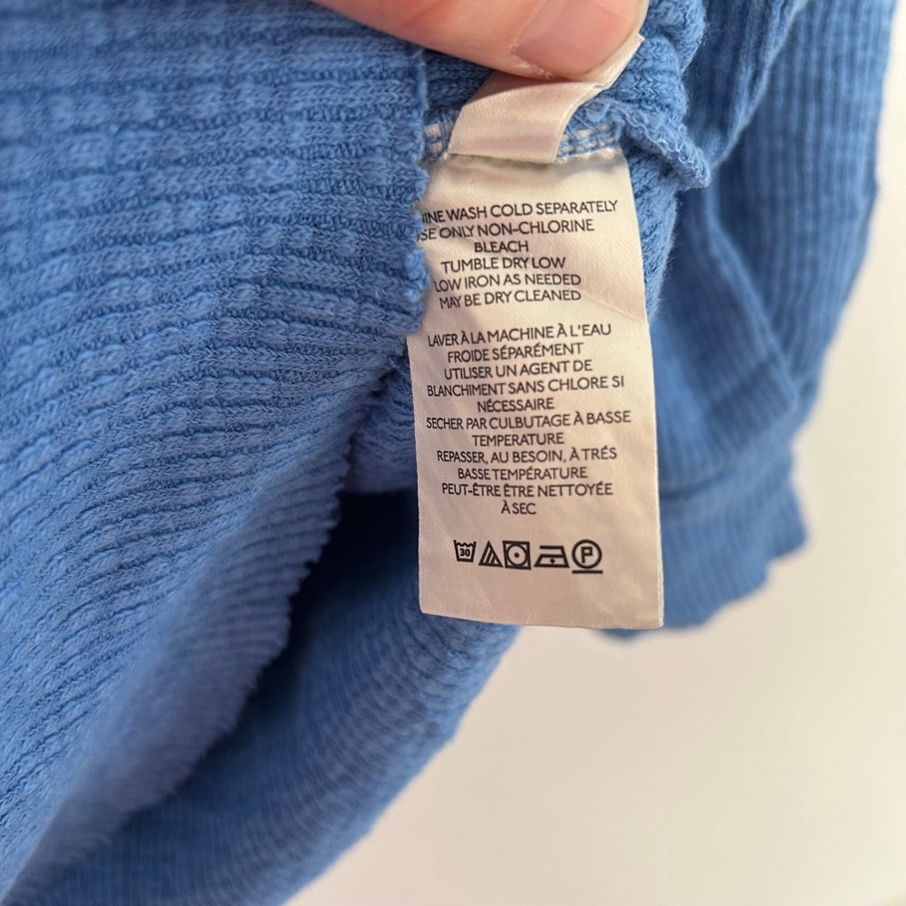 FREE PEOPLE We The Free OG Slouchy Oversize Thermal Long Sleeve Pullover Blue - Picture 10 of 15